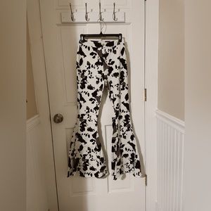 Altar’d State Cow Print Flare Pants